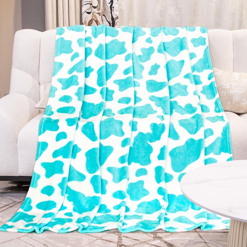 GEULAY Blue Throw Blanket Soft Fleece Blankets Cyan Blue Lightweight Fuzzy Blanket Gifts Decor Stuff for Girls Women Teen Couch Bed - Image 3